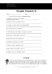 English Worksheet: Simple Present Practice