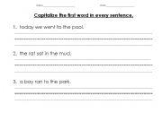 English worksheet: Capitalization worksheet