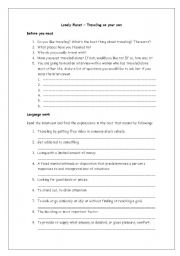 English Worksheet: Lonely Planet - Traveling alone