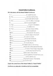 English Worksheet: Present Continuous