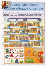 English Worksheet: Giving Directions WS Nr1 At the Shopping Centre