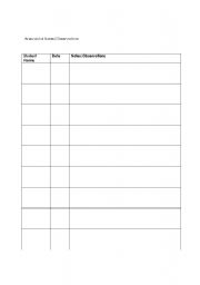 English worksheet: Observation