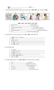 English Worksheet: Past progressive test