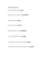 English worksheet: Adverbs of frequency