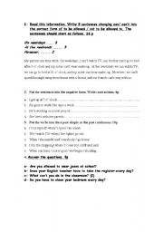 English worksheet: personal information