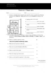 English Worksheet: There is - There are