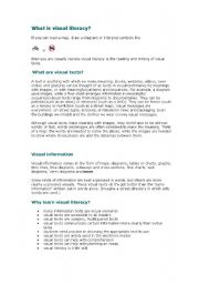 English Worksheet: visual literacy