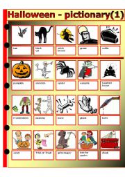 English Worksheet: HALLOWEEN PICTIONARY