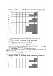 English Worksheet: Countries and Cities