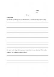 English worksheet: Free Writing Time 