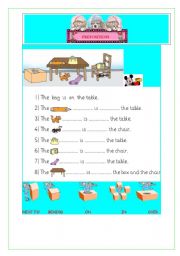 English Worksheet: PREPOSITIONS