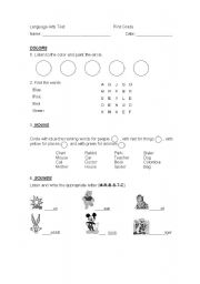 English worksheet: Colors and sounds