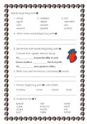 English worksheet: The letter 