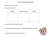 English worksheet: Average Foot