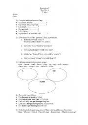 English worksheet: Test Unit 8 Inspiration