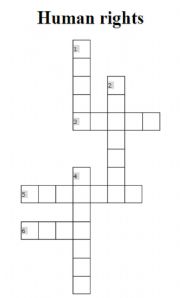 English worksheet: Human rights crossword