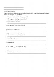 English worksheet: Similes and Metaphors