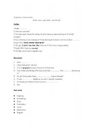 English worksheet: What have you been Watching (Conversation about TV)