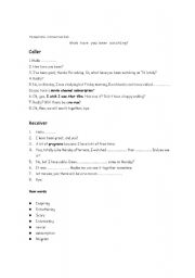 English Worksheet: What have you been Watching (Conversation about TV)