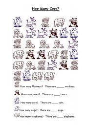 English Worksheet: How May Cows