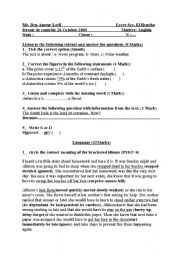 English worksheet: test