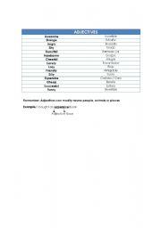 English Worksheet: adjectives
