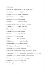 English Worksheet: a an some any