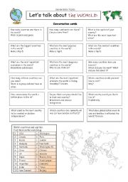 English Worksheet: Lets talk about the WORLD