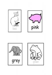 English worksheet: fun with colours and animals