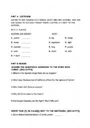 English Worksheet: exam 2 for 7th grades
