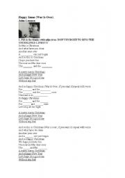 English worksheet: Happy Christmas ( War is Over) by John Lennon
