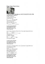 English Worksheet: Happy Christmas ( War is Over) by John Lennon