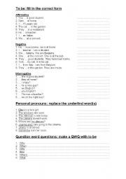 English worksheet: BASIC ENGLISH grammar