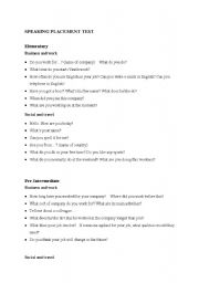 English Worksheet: Speaking test for Adults