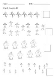 English worksheet: Counting Scarecrows