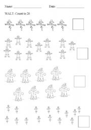 English Worksheet: Counting Scarecrows