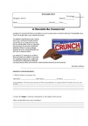 English Worksheet: Advertising- A chocolate bar- crunch