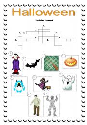 English Worksheet: Halloween Crossword