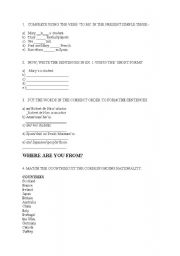 English worksheet: To be