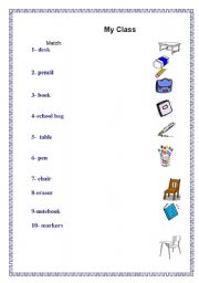 English Worksheet: Classroom Objects