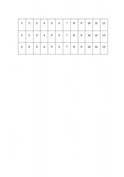 English worksheet: Number Maths Game
