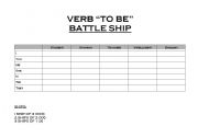 English worksheet: Verb To Be Battle Ship