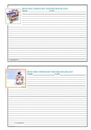 English Worksheet: Written exercise-How did I spend my winter holidays?