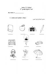 English worksheet: a communicative test for beginners