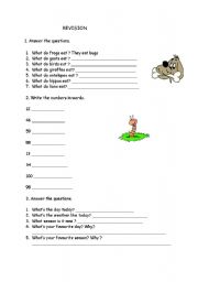 English worksheet: revision 