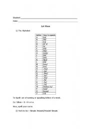 English Worksheet: 1st Class 