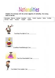 English worksheet: Nationalities