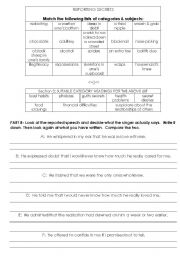 English Worksheet: Reported speech activity (Song 