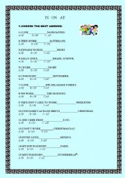 English Worksheet: PREPOSITIONS-IN-ON-AT