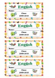 English Worksheet: English exercise book labels